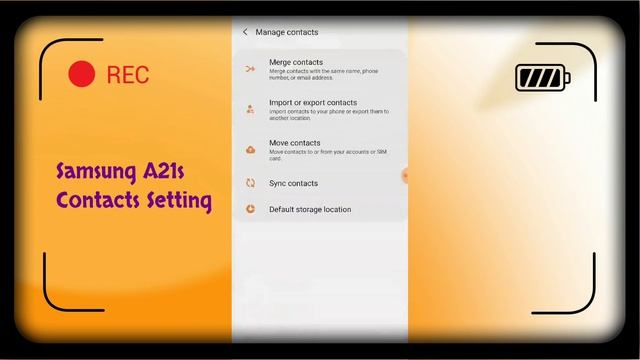 Samsung A21s Contacts Setting Contacts Import And Export And Display All Contacts Show смотреть онлайн