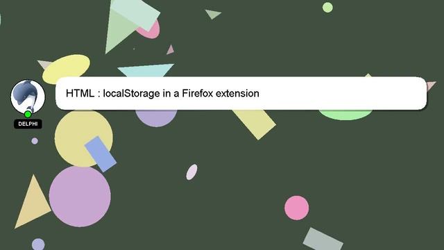 HTML : localStorage in a Firefox extension смотреть онлайн