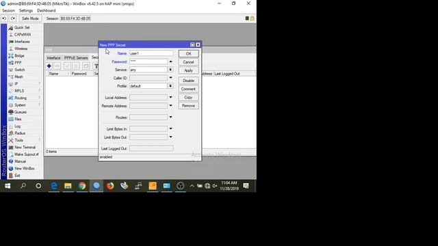 Cara seting PPPOE Server Di mikrotik (client windows 10) 2019 11 28 11 02 38 смотреть онлайн