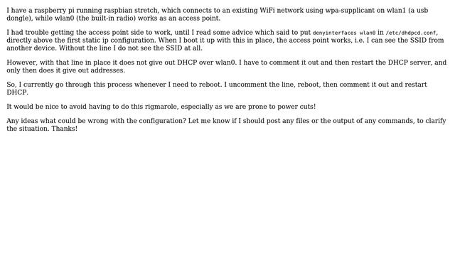 Unix & Linux: Strange issue with "denyinterfaces" in access point config смотреть онлайн
