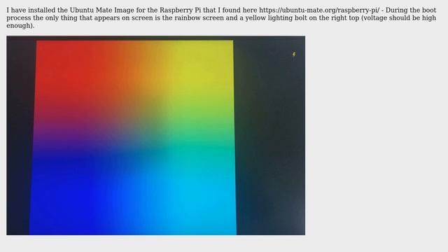 Raspberry Pi: Rainbow Screen and Lighting Bolt while booting Ubuntu Mate on RPi3 B+ смотреть онлайн