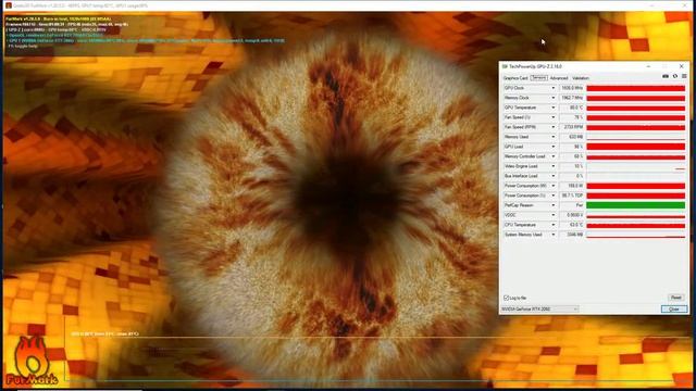 Overclocked Inno3D RTX2060 Stability result after one hour of FurMark StressTest смотреть онлайн