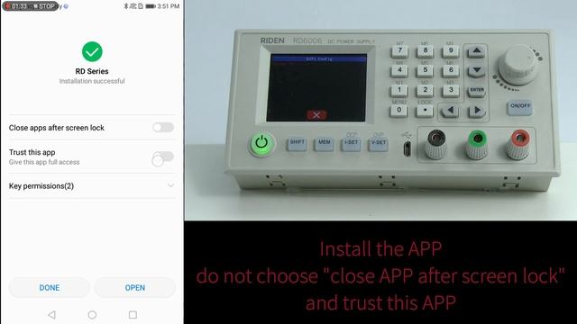 RD6006 operation series video(manual 3.2.3.2) - Android Phone APP download and installation смотреть онлайн