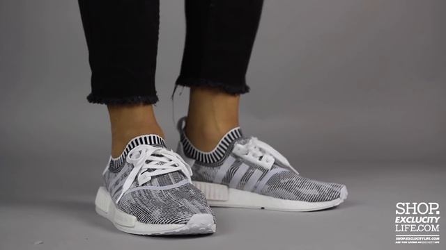 Adidas NMD R1 PK White Black On feet Video at Exclucity смотреть онлайн