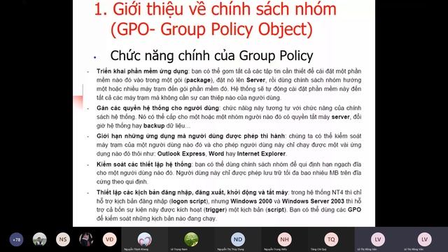 Buổi 3-Quản trị Mạng máy tính-chương 4: Chính sách nhóm -bởi cô:Lê Thị Hồng Vân смотреть онлайн