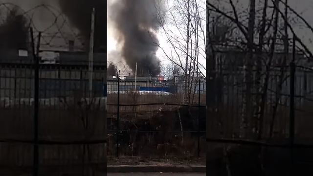 пожар в Янино СПб 03.04.21 смотреть онлайн