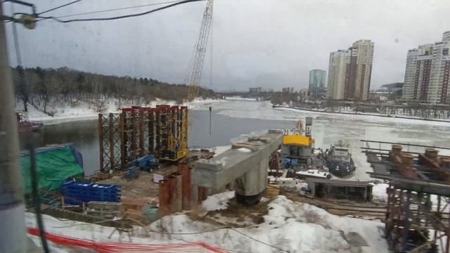 Перегон МЦД-3 Химки - Левобережная. Строительство моста через канал им Москвы для V и VI путей ВСЖМ