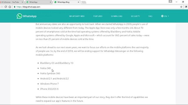 Whatsapp will not be functional after 2016 смотреть онлайн