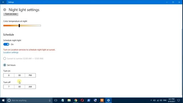 How to turn on or turn off night light settings in Windows 10 Creators update смотреть онлайн