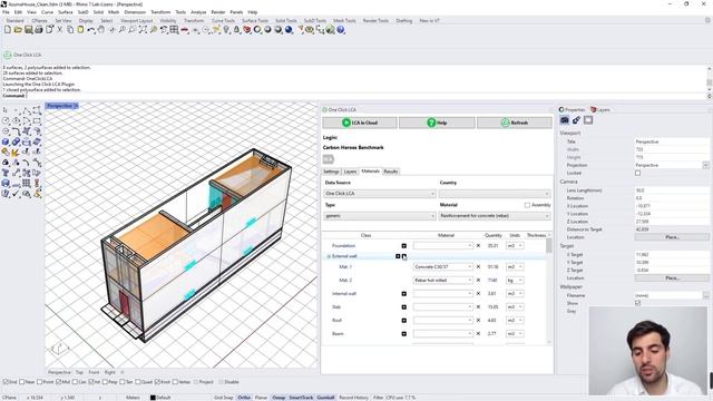 Rhino integration of One Click LCA 3/9 - Mapping materials to the 3D model смотреть онлайн