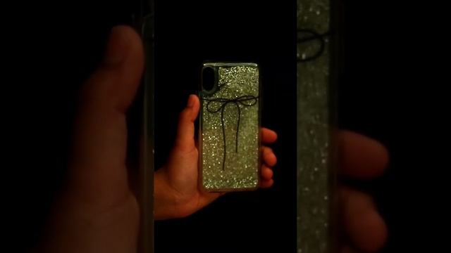 Golden Black bow glitter silicone case for Apple Iphone Xs max смотреть онлайн