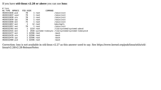 Unix & Linux: How to find out namespace of a particular process? (5 Solutions!!) смотреть онлайн