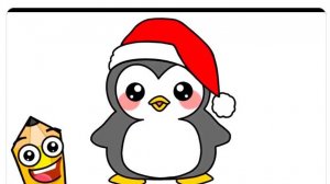 КАК ЛЕГКО НАРИСОВАТЬ МИЛОГО РОЖДЕСТВЕНСКОГО НОВОГОДНЕГО ПИНГВИНА 🐧🎄