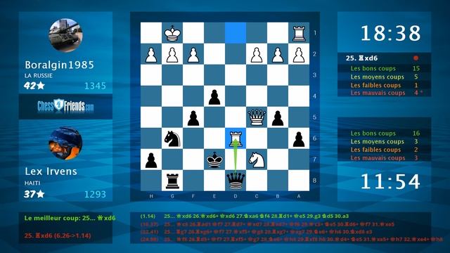 Chess Game Analysis: Boralgin1985 - Lex Irvens : 0-1 (By ChessFriends.com) смотреть онлайн