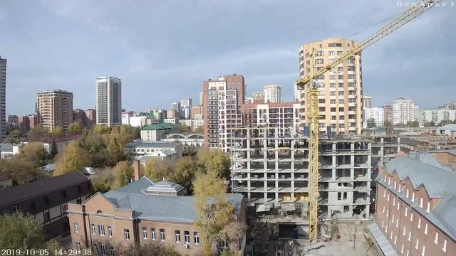 Таймлапс строительства БонАпарт Новосибирск 05/10/2019