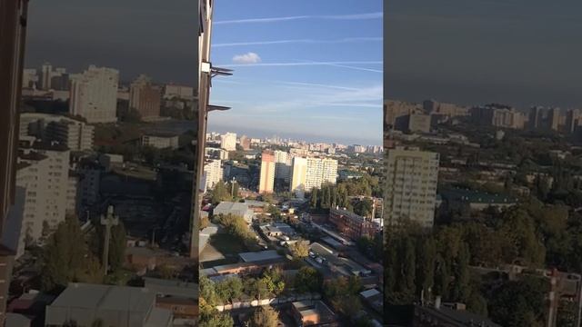 Вид с лоджии 23 этажа 1 к.кв в ЖК РЕКОРД в г. Краснодар Ул. Новороссийская 90/2. Квартира в продаже смотреть онлайн