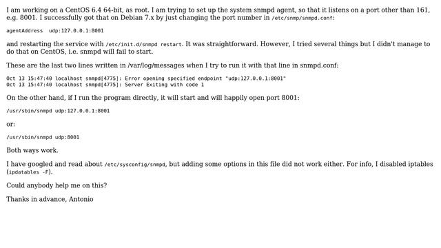 How to set up snmpd to listen on an alternative port (other than 161)? смотреть онлайн