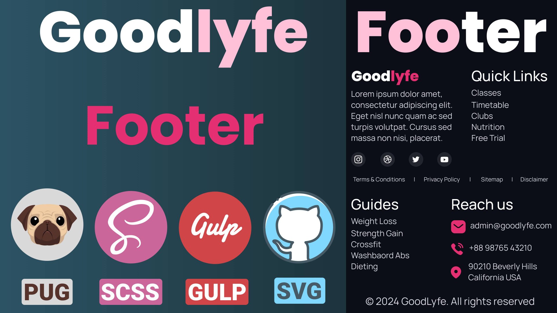 Адаптивная верстка макета - GoodLyfe. Footer смотреть онлайн