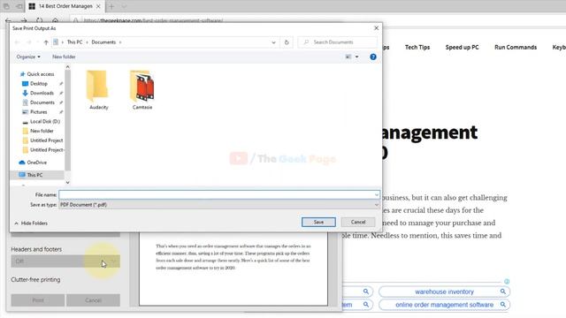 Save A Webpage As PDF File In Microsoft Edge