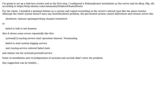 system init and logging failure for diskless pxe boot смотреть онлайн