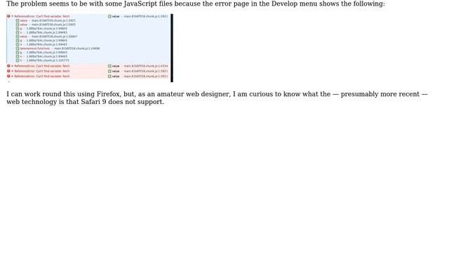 Apple: Technical Reason Why Safari 9 Doesn't Support Modern Sites