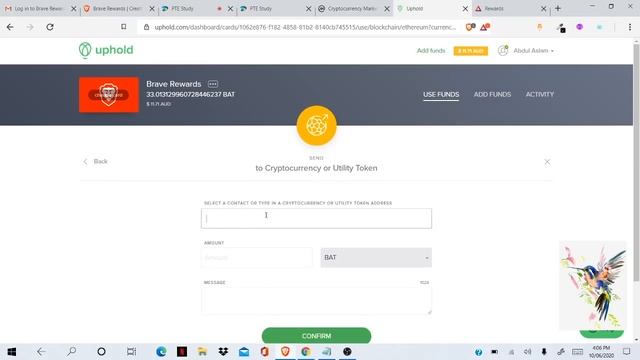 Withdraw Brave Rewards (BAT) From Uphold To Any Exchange