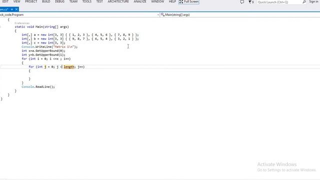 Matrix subtraction code using c# смотреть онлайн
