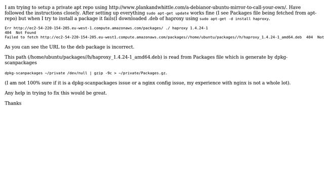 Ubuntu: Unable to download deb packages from a private repo смотреть онлайн