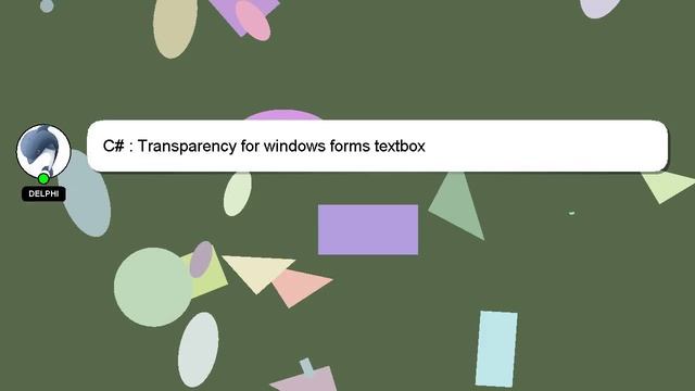 C# : Transparency for windows forms textbox смотреть онлайн
