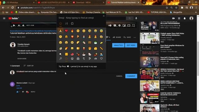 Tutorial cara menampilkan keyboard emoji/emotikon, pada Windows 10 смотреть онлайн