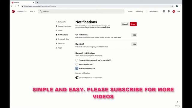 HOW TO ENABLE JUST THE GOOD STUFF (PUSH NOTIFICATION) IN PINTEREST (DESKTOP) смотреть онлайн