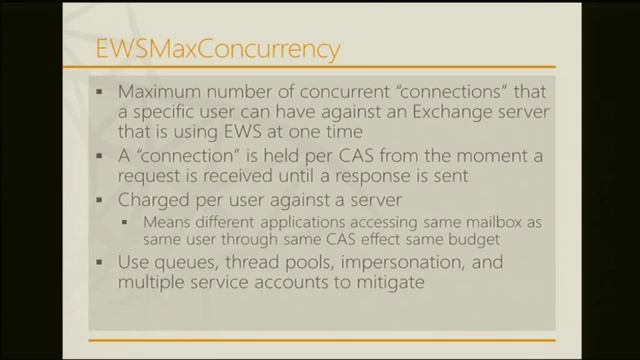 Windows Identity and Exchange Protocols Plugfest 2012 Exchange Web Services Affinity and Throttling смотреть онлайн