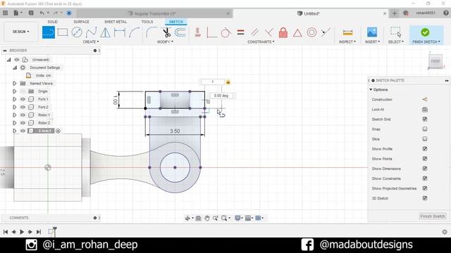 How to design a Angular Transmitter Mechanism in Autodesk Fusion 360 | Tutorial for beginners смотреть онлайн