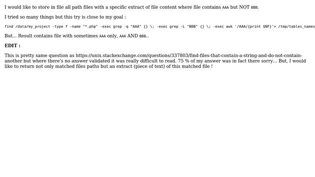 Unix & Linux: Find with two grep (contains AND not contains) and one awk (4 Solutions!!) смотреть онлайн