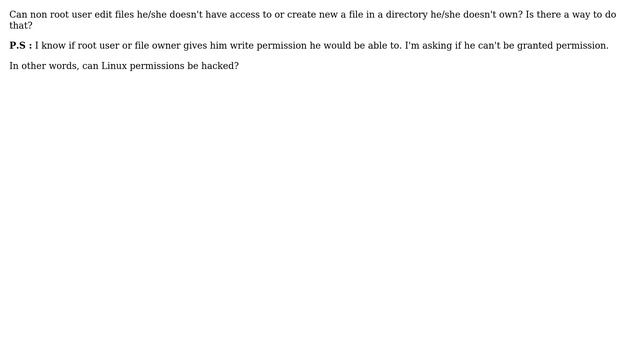 Unix & Linux: Break write permission for non root user? смотреть онлайн