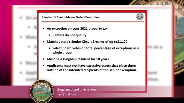 The Board of Assessors Presents: Exemption Relief Program смотреть онлайн
