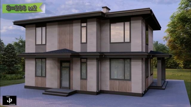 ОБЗОР ПРОЕКТА ДВУХЭТАЖНОГО ДОМА 13,5Х11,6 М.ПОЛЕЗНАЯ ПЛОЩАДЬ 206 м2 смотреть онлайн