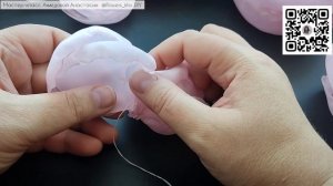 Брошь-цветок из органзы своими руками/Цветок из ткани без инструментов @flowers_khv