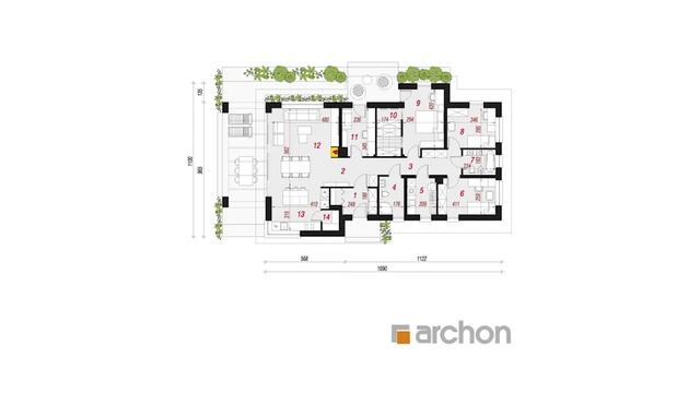 Идеальная планировка дома для загородной жизни с бассейном и террасой. Проект AH1956 смотреть онлайн