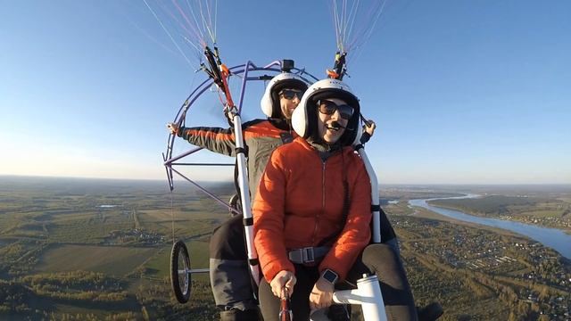 Полет на соседний аэродром на мотопарапланах смотреть онлайн