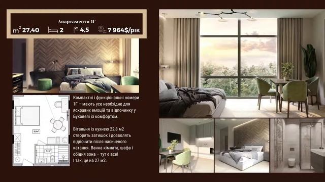 Апартаменти у готелі le Meandre Буковель. Планування, переваги, дохідність. смотреть онлайн