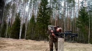 Пристрелка открытого прицела на карабине "Тигр".