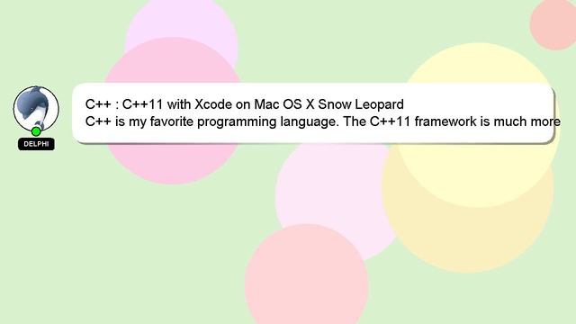 C++ : C++11 with Xcode on Mac OS X Snow Leopard смотреть онлайн