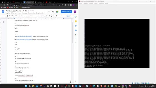 Instalação Básica do Debian e Área Gráfica no virtual box IFPE смотреть онлайн