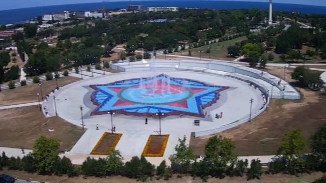 Парк Победы. Строительство фонтана..10 июля 2019 года