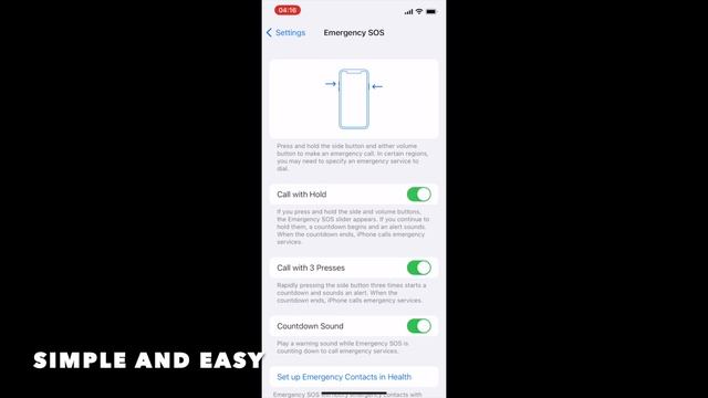HOW TO ENABLE OR DISABLE EMERGENCY SOS CALL WITH HOLD IN IOS 16 IPHONE смотреть онлайн