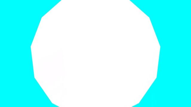White Tridecagon Cyan Background Scale Up смотреть онлайн