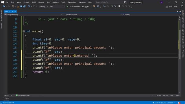 Find Simple Interest in C смотреть онлайн