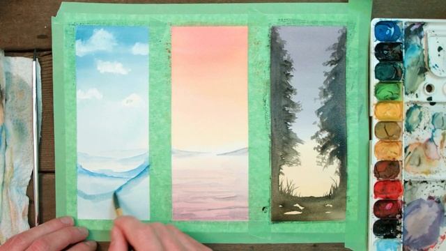 3 Simple Watercolor Scenes for Beginners \\ Step By Step смотреть онлайн