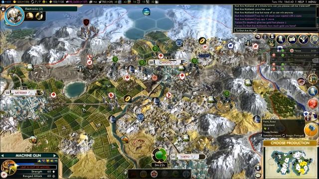 Civ V Brave New World Multiplayer Game 046 7 Player FFA: Japan (Gameplay/Commentary) Part 13/13